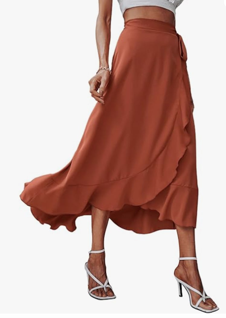 SweatyRocks Asymmetrical Wrap Skirt