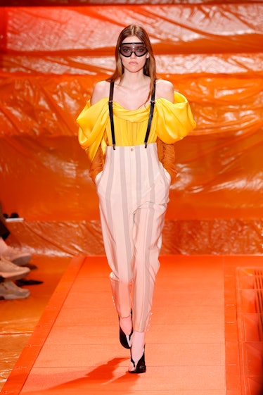 A model walks the runway during the Louis Vuitton Womenswear Spring/Summer 2024 show as part of Pari...