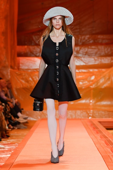 Model on the runway at Louis Vuitton Ready To Wear Spring 2024 on October 2, 2023 in Paris, France. 