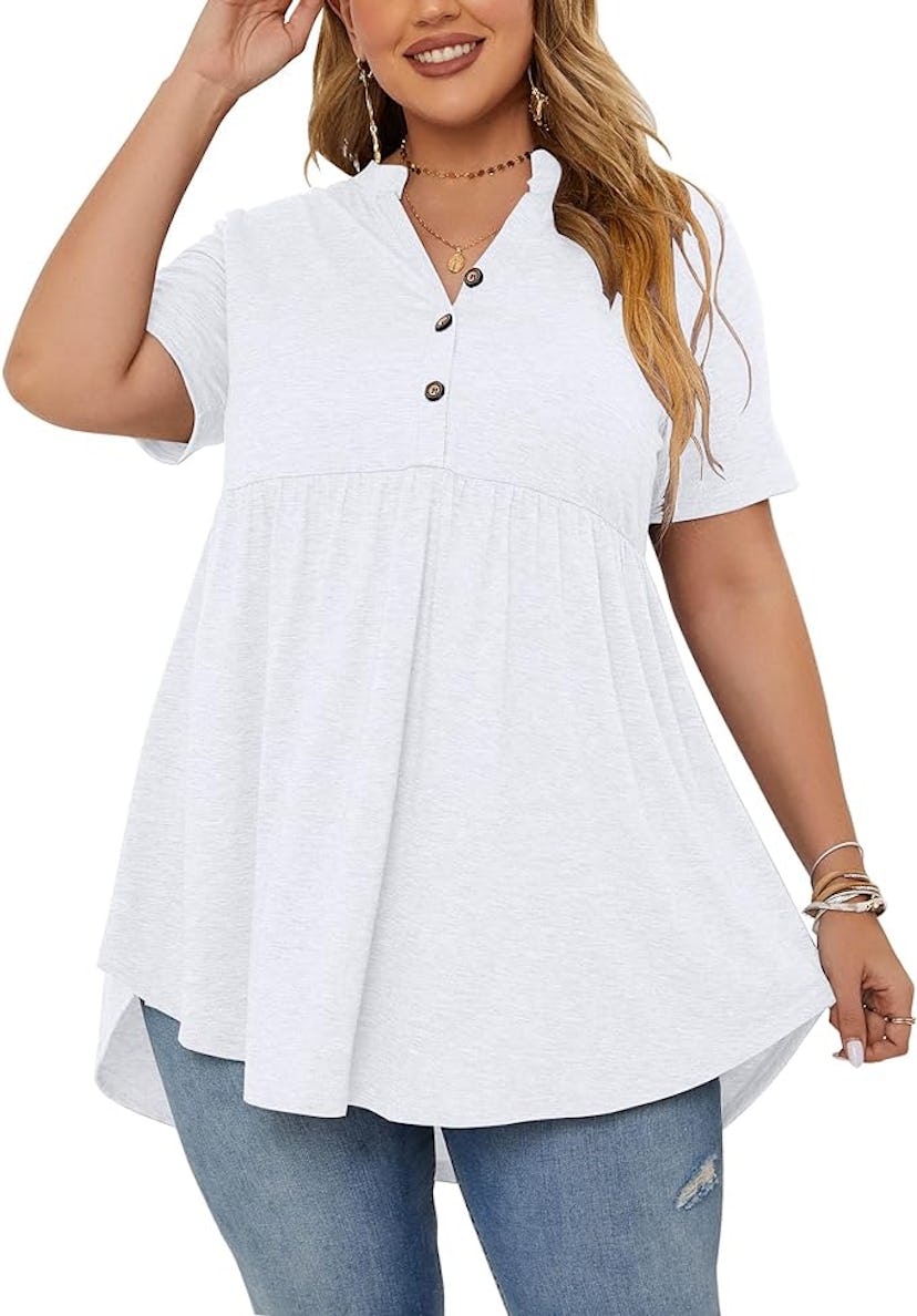 PLOKNRD Henley V Neck Blouse