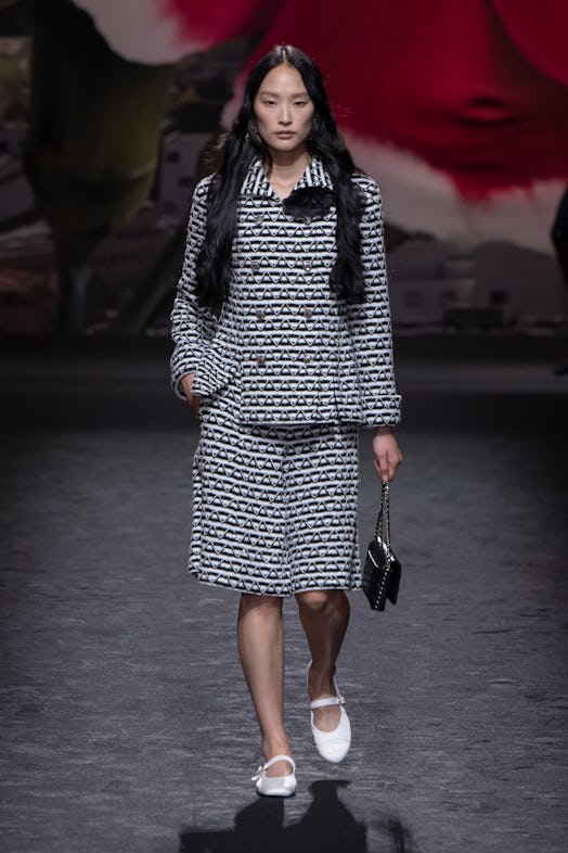 A model walks the runway during the Chanel Ready to Wear Spring/Summer 2024 fashion show as part of ...