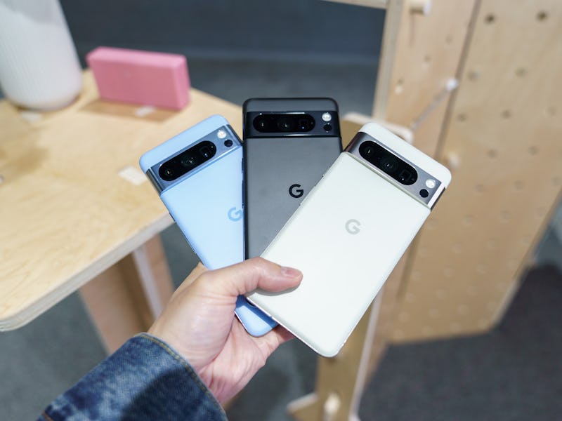 Google Pixel 8 Pro in Bay, Obsidian, and Porcelain