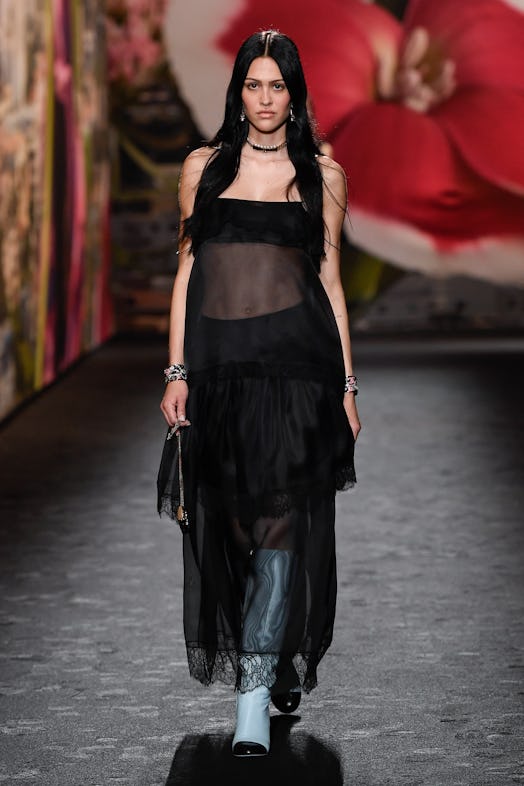 Amelia Gray Hamlin walks the runway at Chanel Ready To Wear Spring 2024 held at Grand Palais Ephémèr...