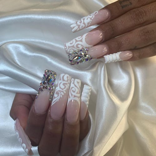 rhinestone nail art