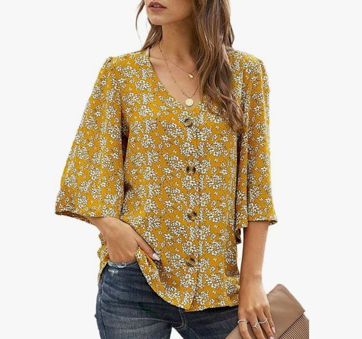 Ecrocoo Bell-Sleeve Blouse