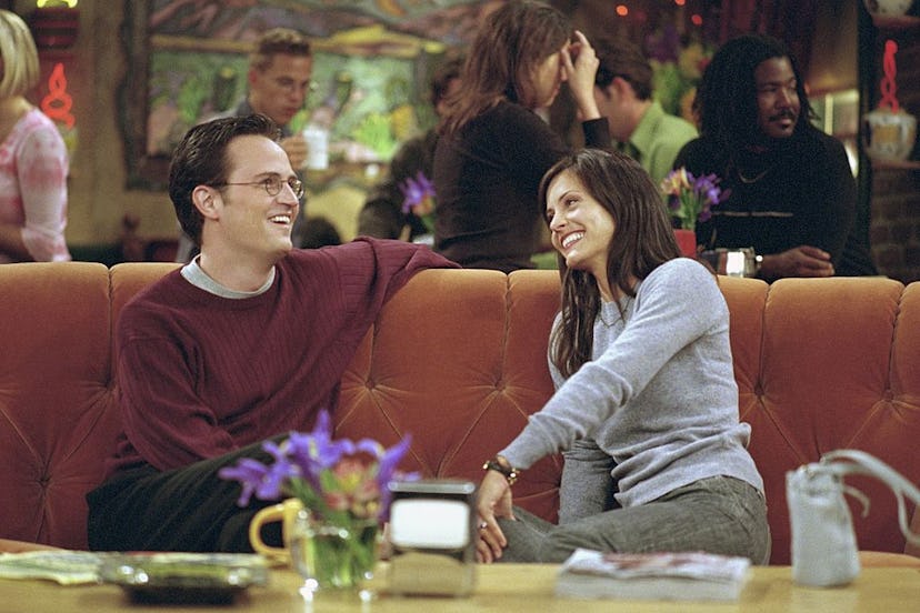 Matthew Perry as Chandler Bing, Courteney Cox as Monica Geller