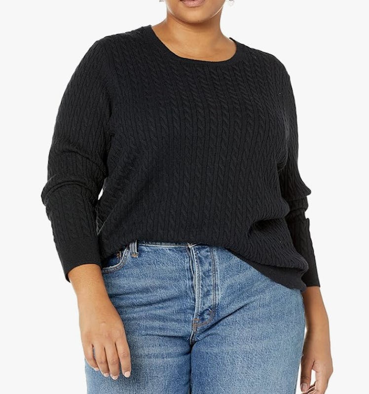 Amazon Essentials Long-Sleeve Cable Crewneck Sweater