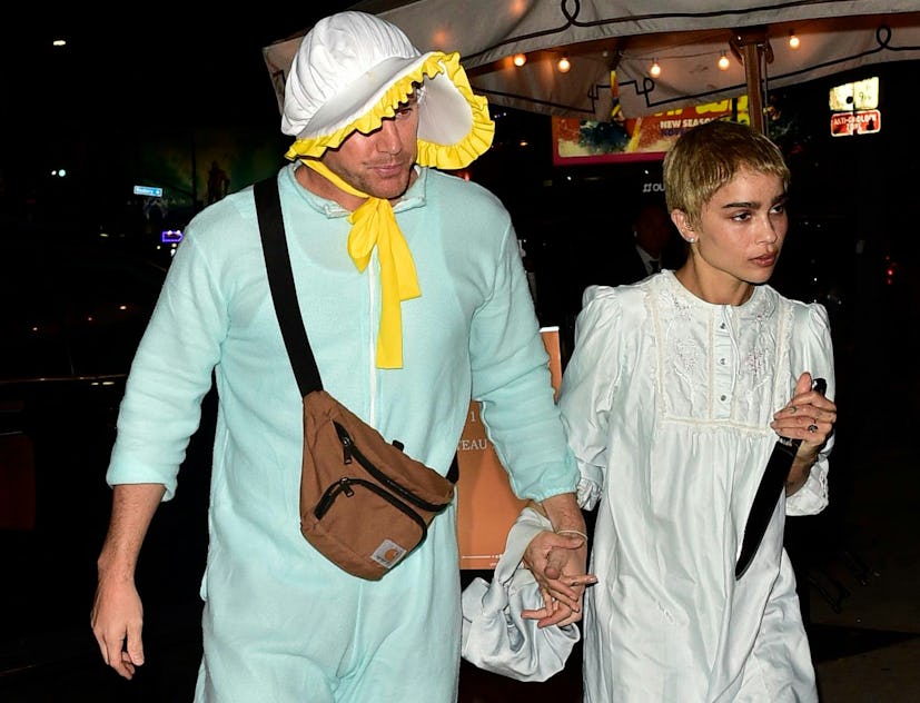 Channing Tatum and Zoë Kravitz leave Kendall Jenner's Halloween party. 