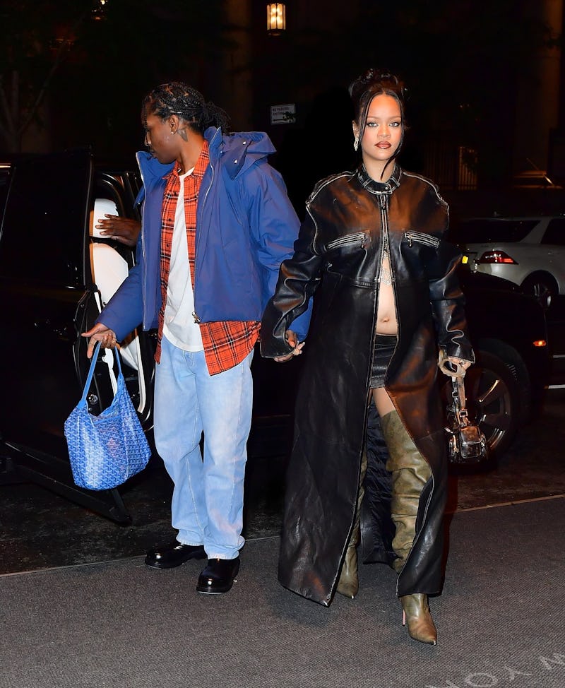 Rihanna leather look