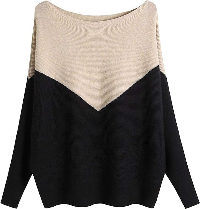 MAKARTHY Batwing Sleeves Knitted Dolman Sweater