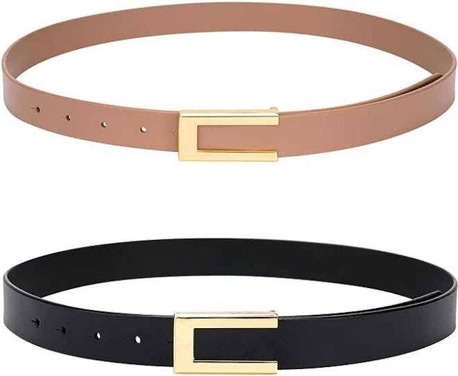 YooAi Skinny Leather Belt (2-Pack)
