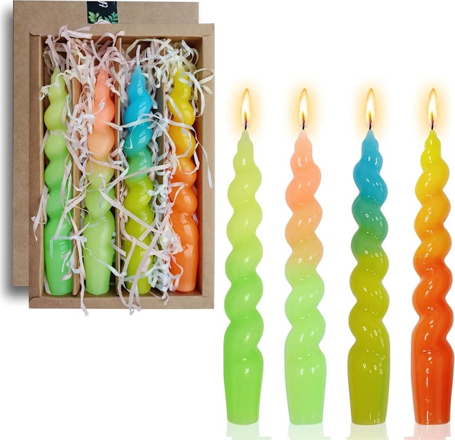 Gedengni Spiral Tapered Candles (Set of 4)