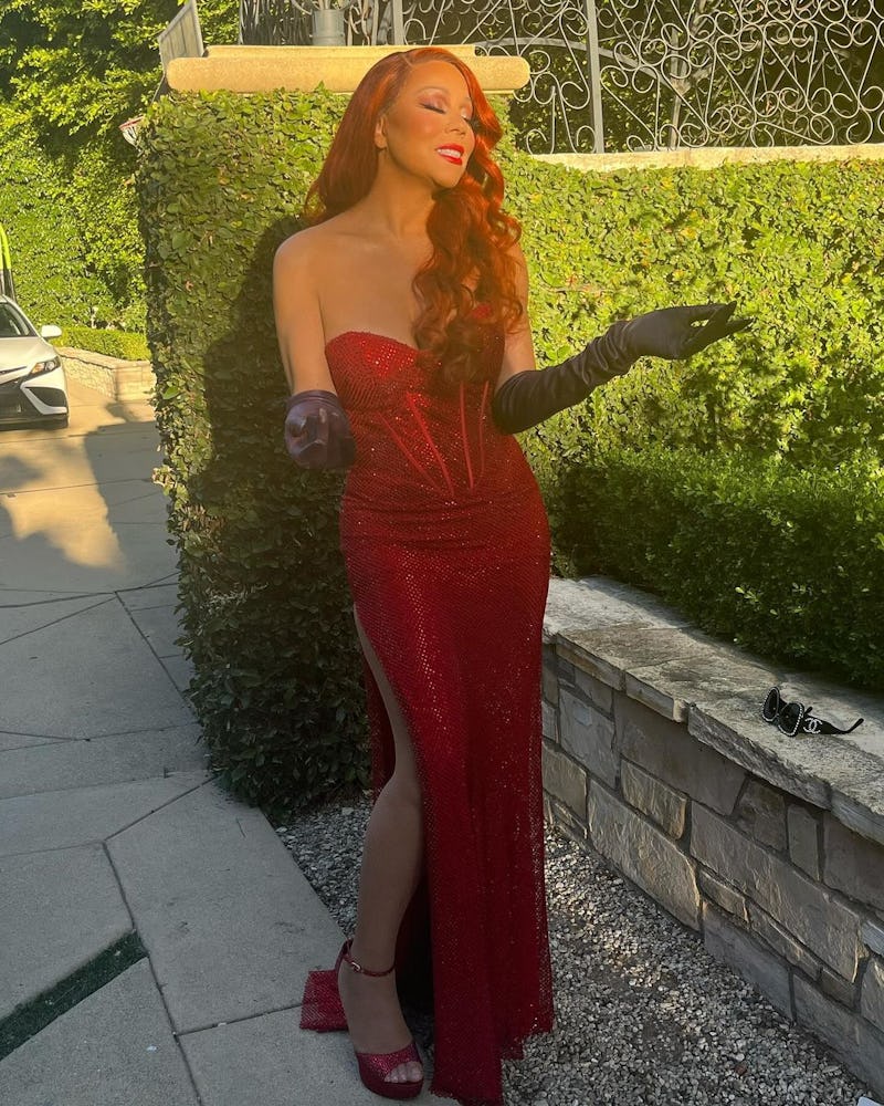Mariah Carey red hair Jessica Rabbit costume