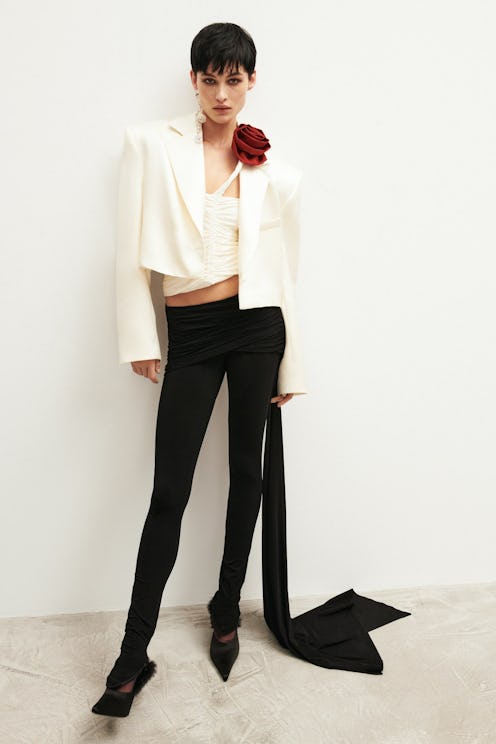 white cropped tuxedo jacket