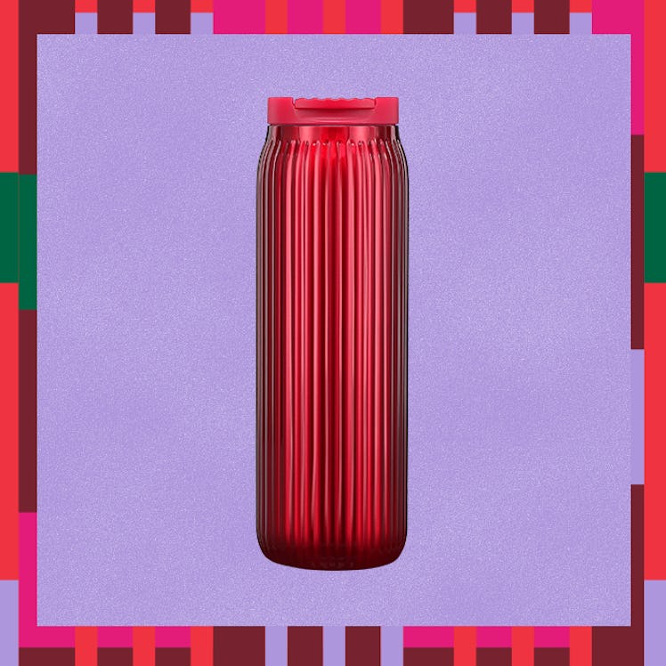 The Starbucks 2023 holiday collection has a red tumbler. 