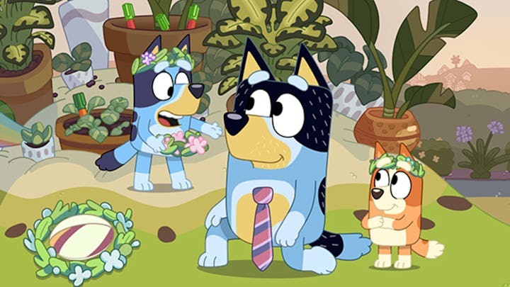 Bandit and the kids in 'Bluey.'