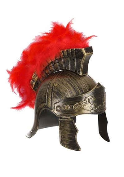 Adult Gladiator Costume Helmet with Red Feather Plume