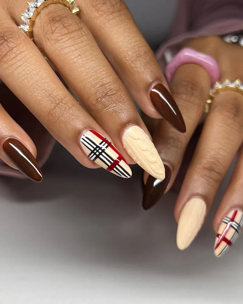 Fall Nails 15 Plaid Nail Designs For Fall 2023, From Subtle Tips To Maximal Art