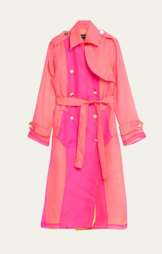 Sergio Hudson Chiffon Trench Coat 