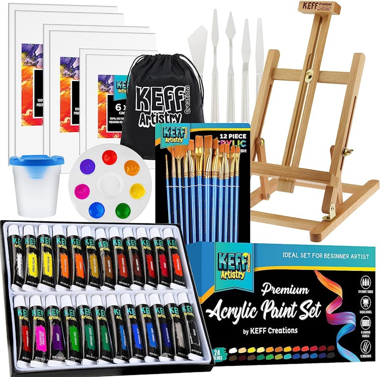 KEFF Acrylic Paint Set for Adults & Kids (15 Pieces)