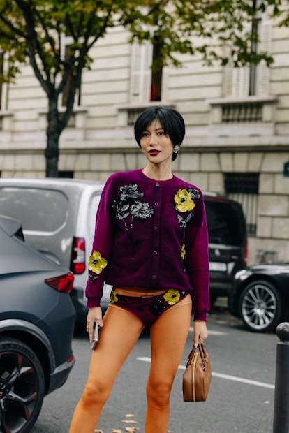 Purple Rain at Paris Fashion Week SS22 Street Style – A STYLISH STORY