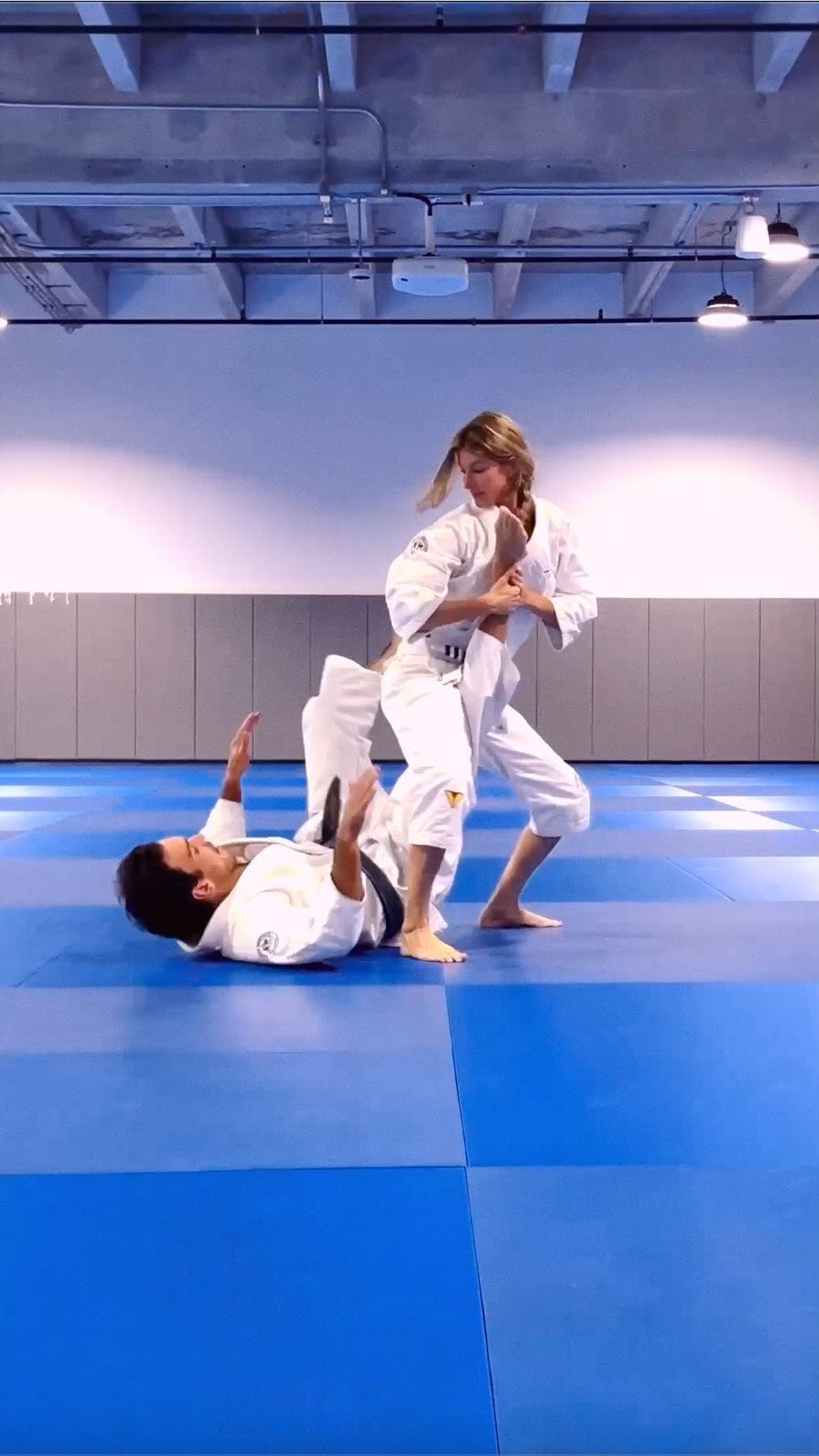 The supermodel keeps herself moving with martial arts.