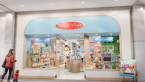 Melissa and doug retail store store front window display