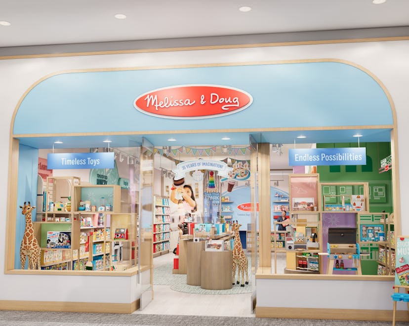 Melissa and doug retail store store front window display