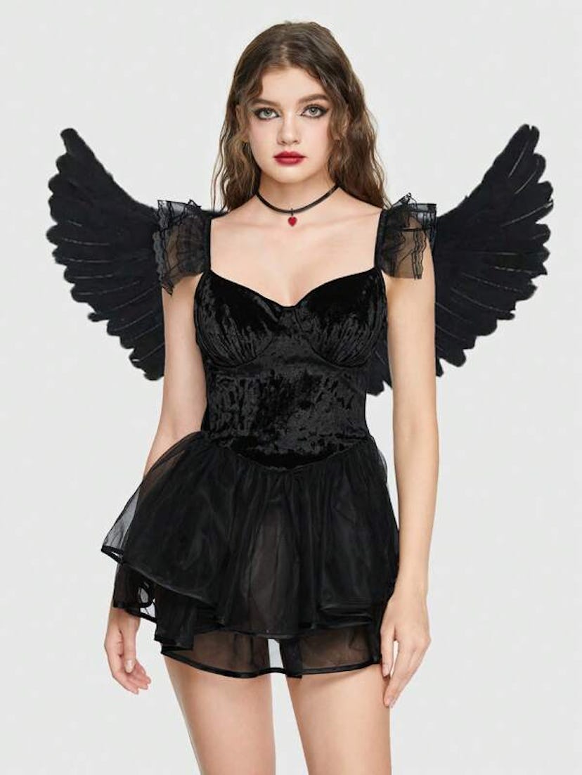 Kawaii Contrast Mesh Costume Set Without Wing