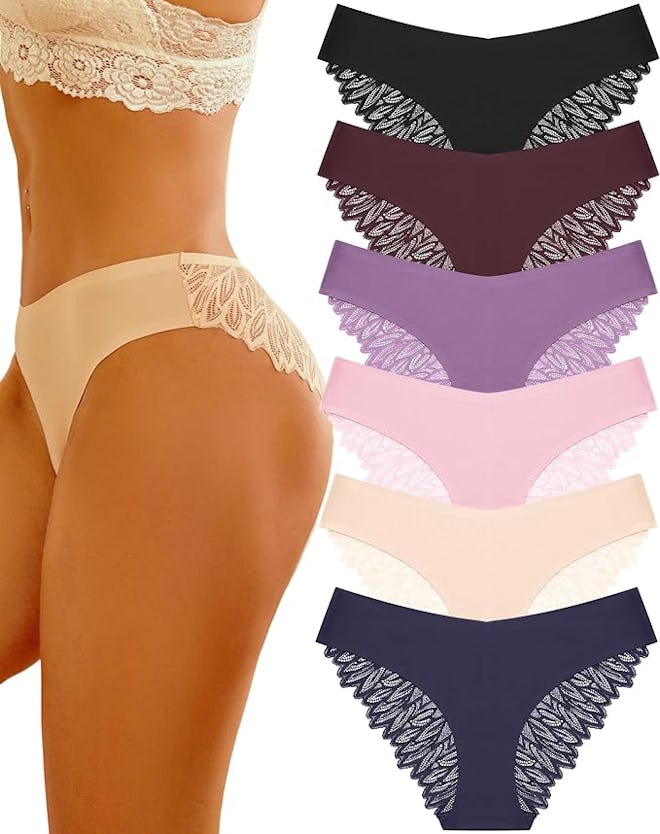 Sth Big Cheeky Lace Bikini Hipster Underwear (6-Pack)
