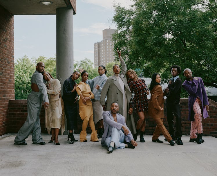 From left: Donovan Reed wears an Alexander McQueen jumpsuit and boots. Dymon Samara wears a Dries Va...