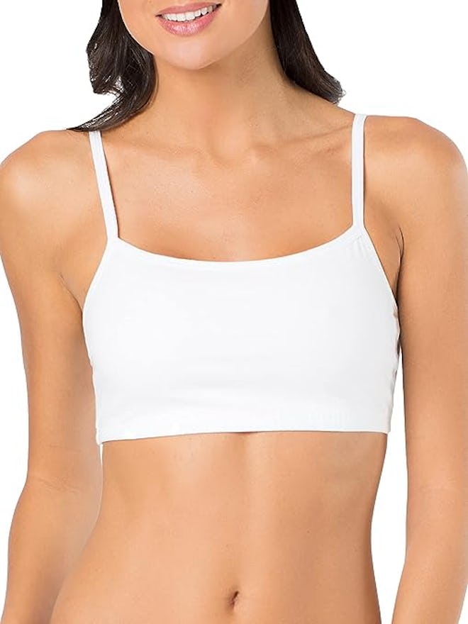 Fruit of the Loom Spaghetti Strap Cotton Pullover Sports Bra (4-Pack)