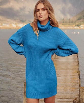 ANRABESS Turtleneck Sweater Dress