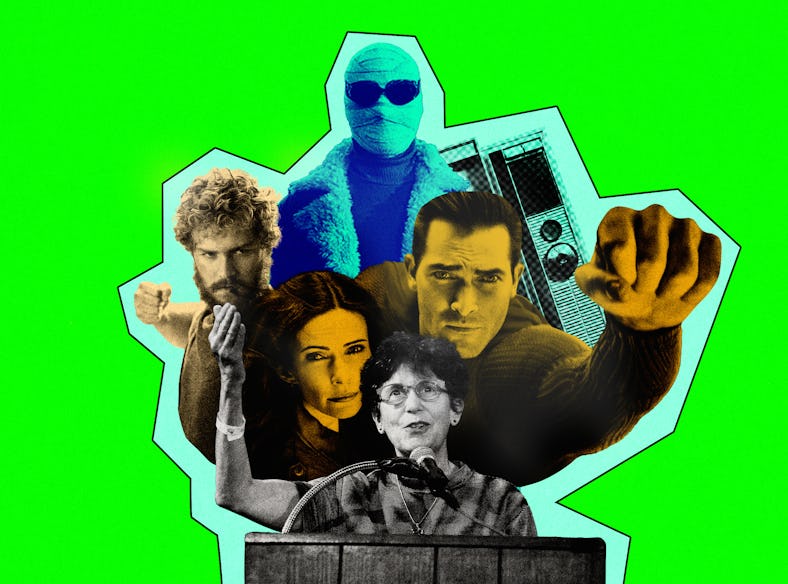 Rachel Talalay with superheroes