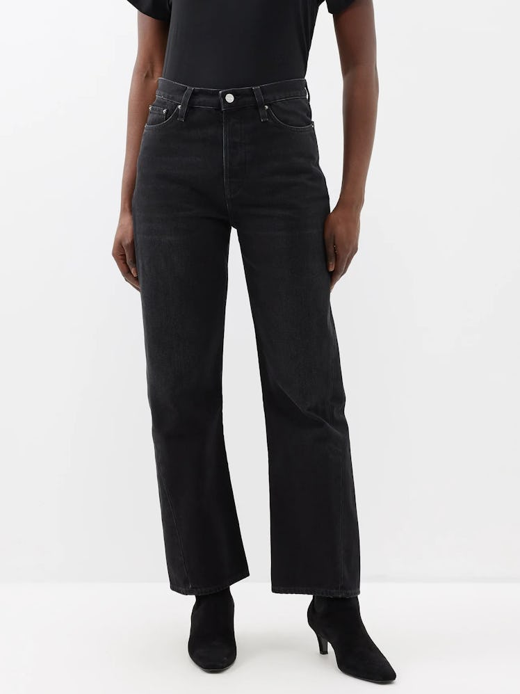 Twisted-Seam High-Rise Organic-Cotton Jeans