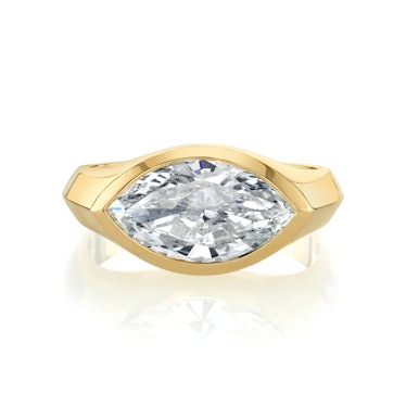Custom Marquise White Diamond Engagement Ring