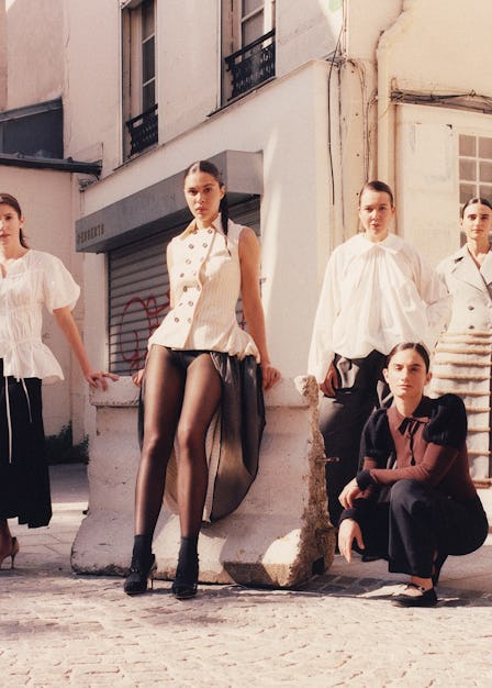 Designer Cynthia Merhej (second from left) with a cast of models and friends, including (from left) ...