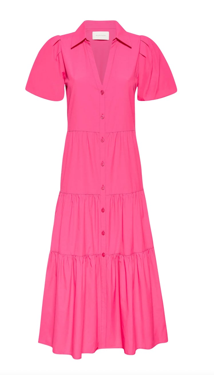 pink poplin midi dress