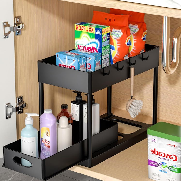 PUILUO Under Cabinet Sliding Basket Organizer