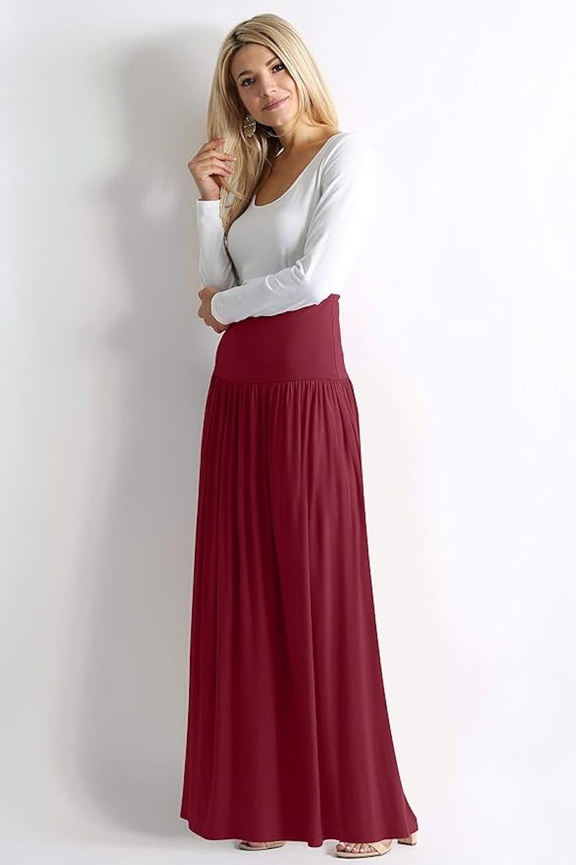 Simlu High Waisted Maxi Skirt