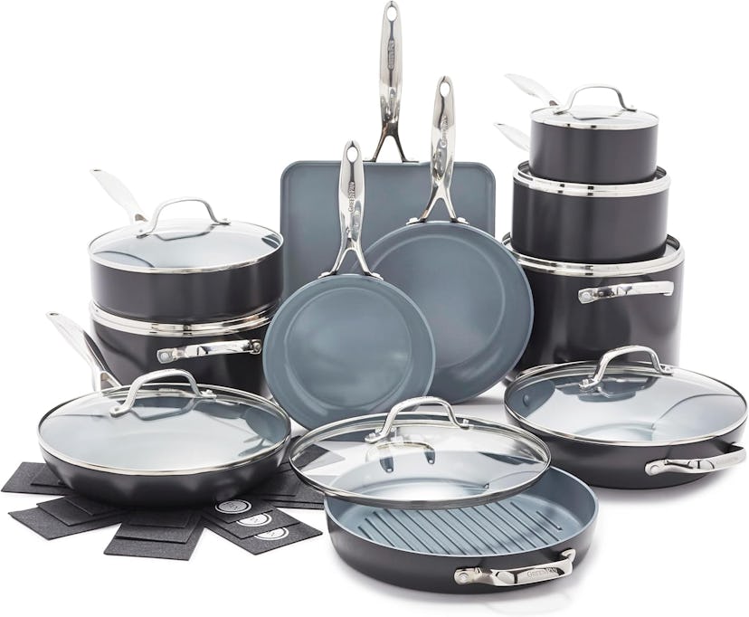 GreenPan Valencia Pro Hard Anodized Ceramic Cookware Set (22 Pieces)