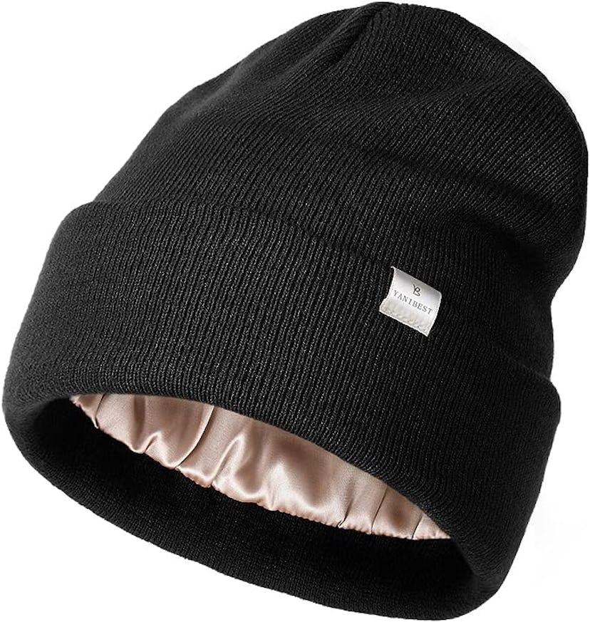 YANIBEST Satin Lined Knit Beanie