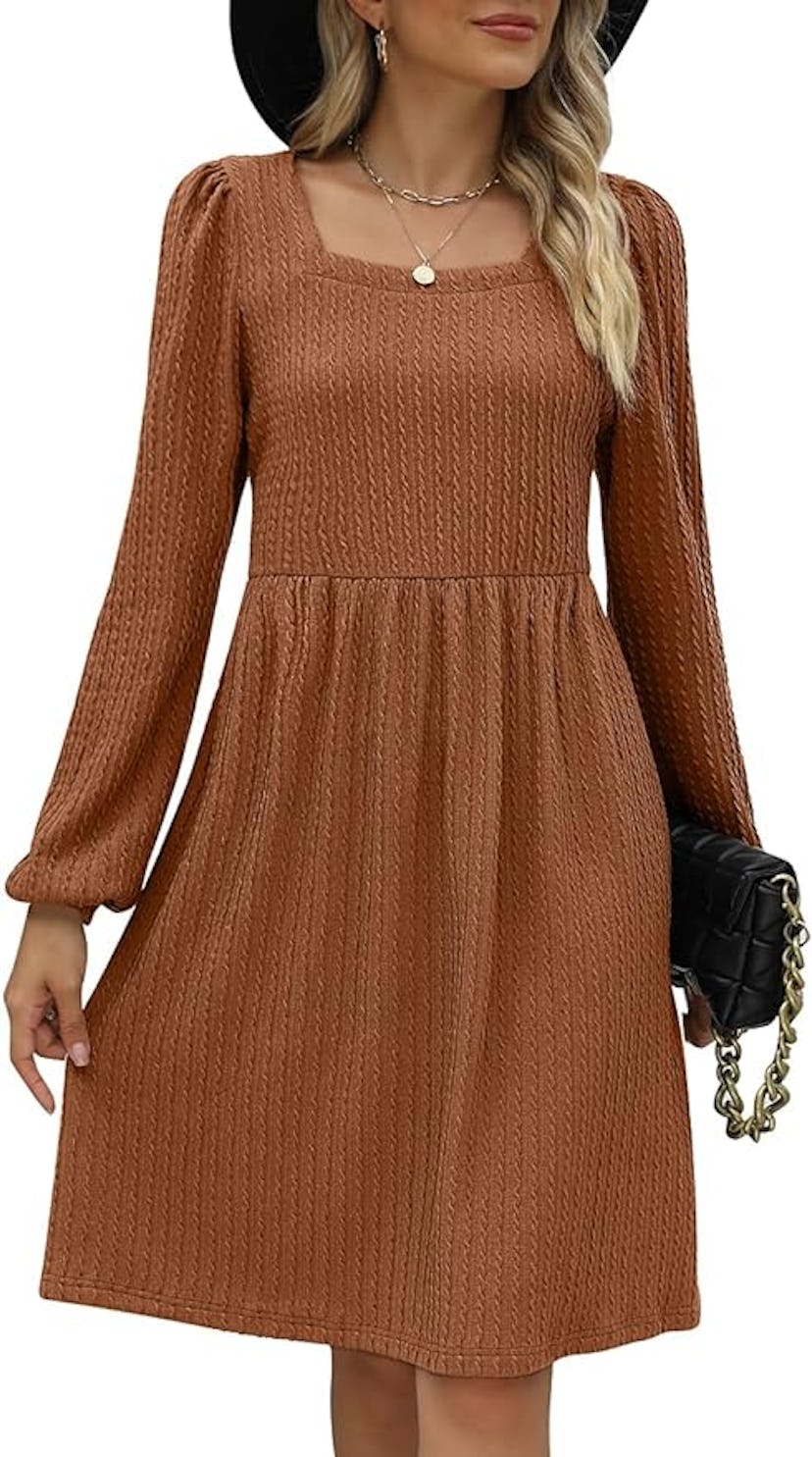 Weesu Square Neck Knit Dress