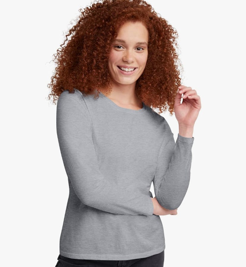 Hanes Originals Long Sleeve Cotton T-Shirt