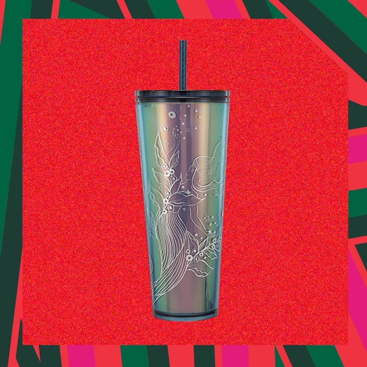 The Starbucks winter collection of merch for 2023 includes a cold cup. 