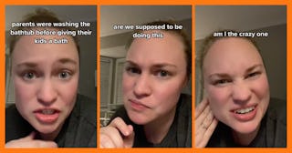 A TikTok mom is asking for clarity when it comes to bathtub cleanliness, sparking debate about how o...