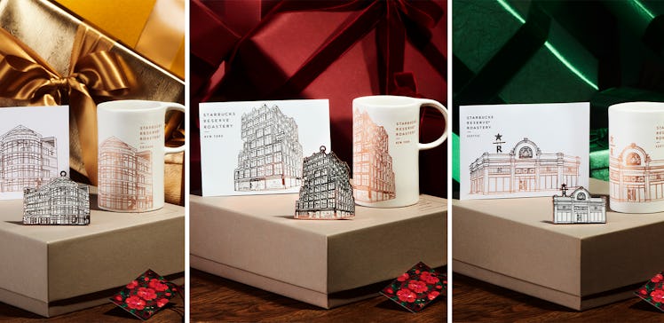 The Starbucks holiday 2023 merch collection include gift sets from Starbucks Reserve. 