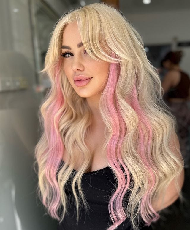 Colorful clip ins for hair.