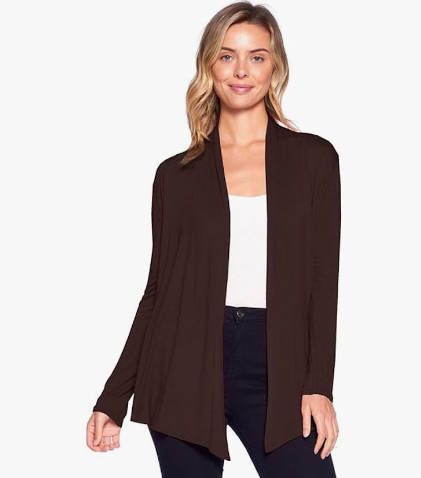 12 Ami Long Sleeve Open Front Cardigan
