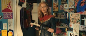 Brie Larson as Captain Marvel/Carol Danvers in Marvel Studios' THE MARVELS. Photo courtesy of Marvel...